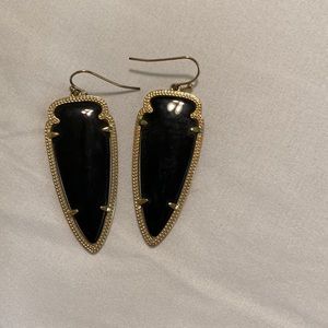 Kendra Scott Signature Skylar Drop Black and 14K Gold Plated Earrings